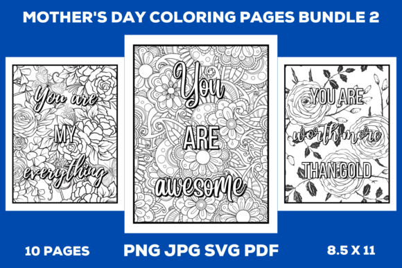 Mother's Day Coloring Pages Bundle 2