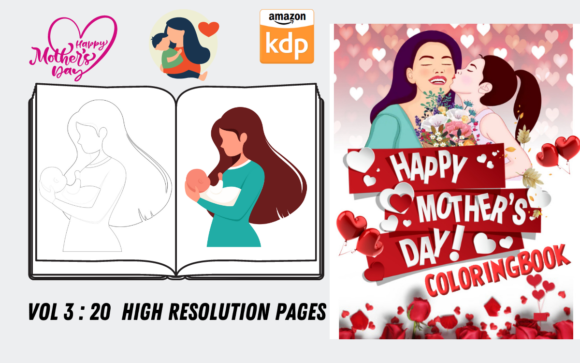 Mothers Day Coloring Page Vol 3: A Thoughtful Design for Real Projects